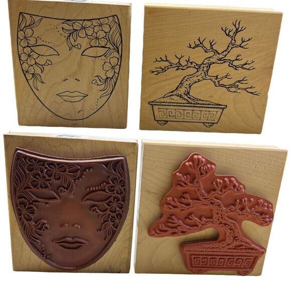 Wooden Rubber Stamp Lot of 12 Large Size different Brands $150+ Value - Picture 10 of 15